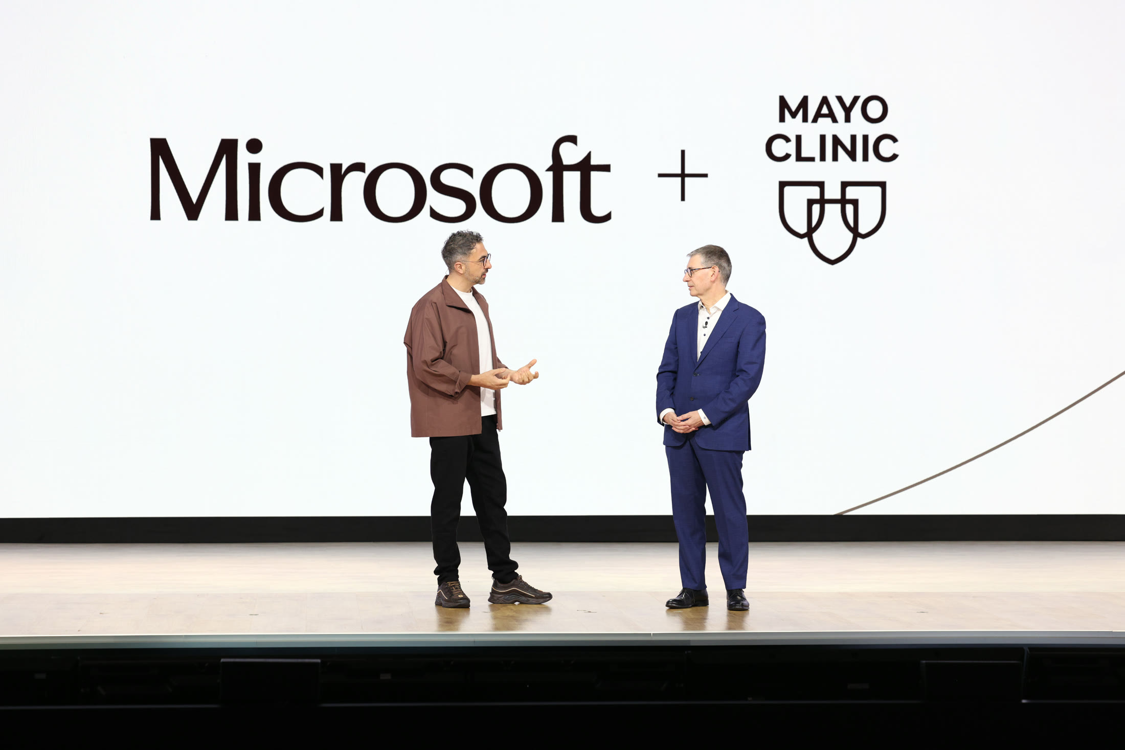 Keynote stage — Microsoft and Mayo Clinic partnership