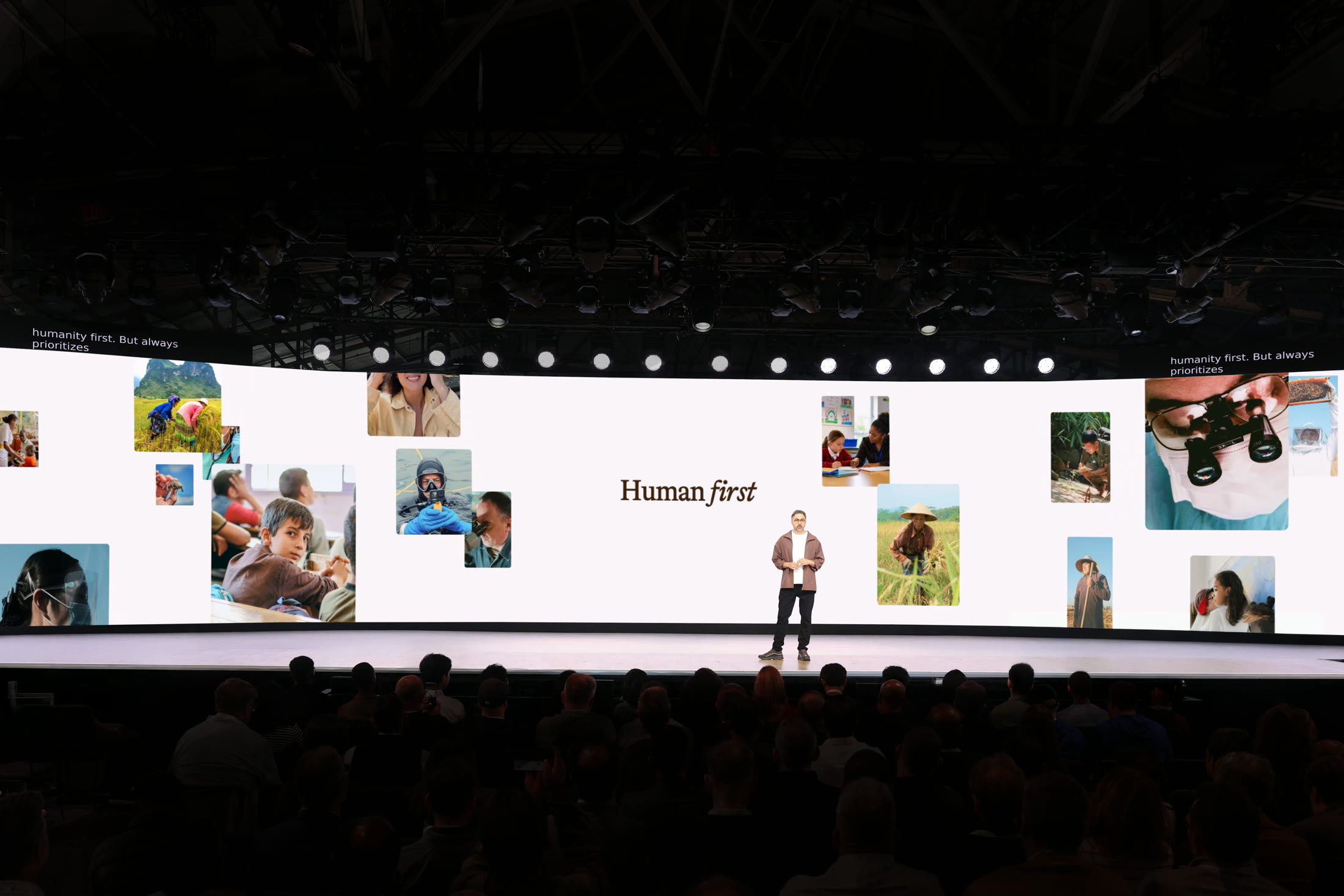 Keynote stage with the model reveal panels