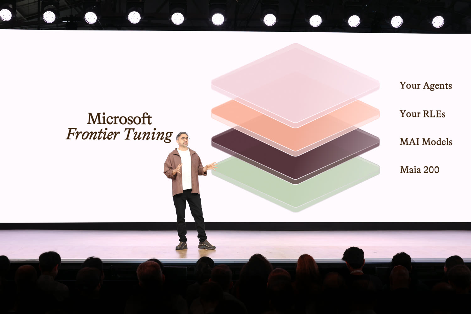 Keynote still — Microsoft Frontier Tuning layer stack