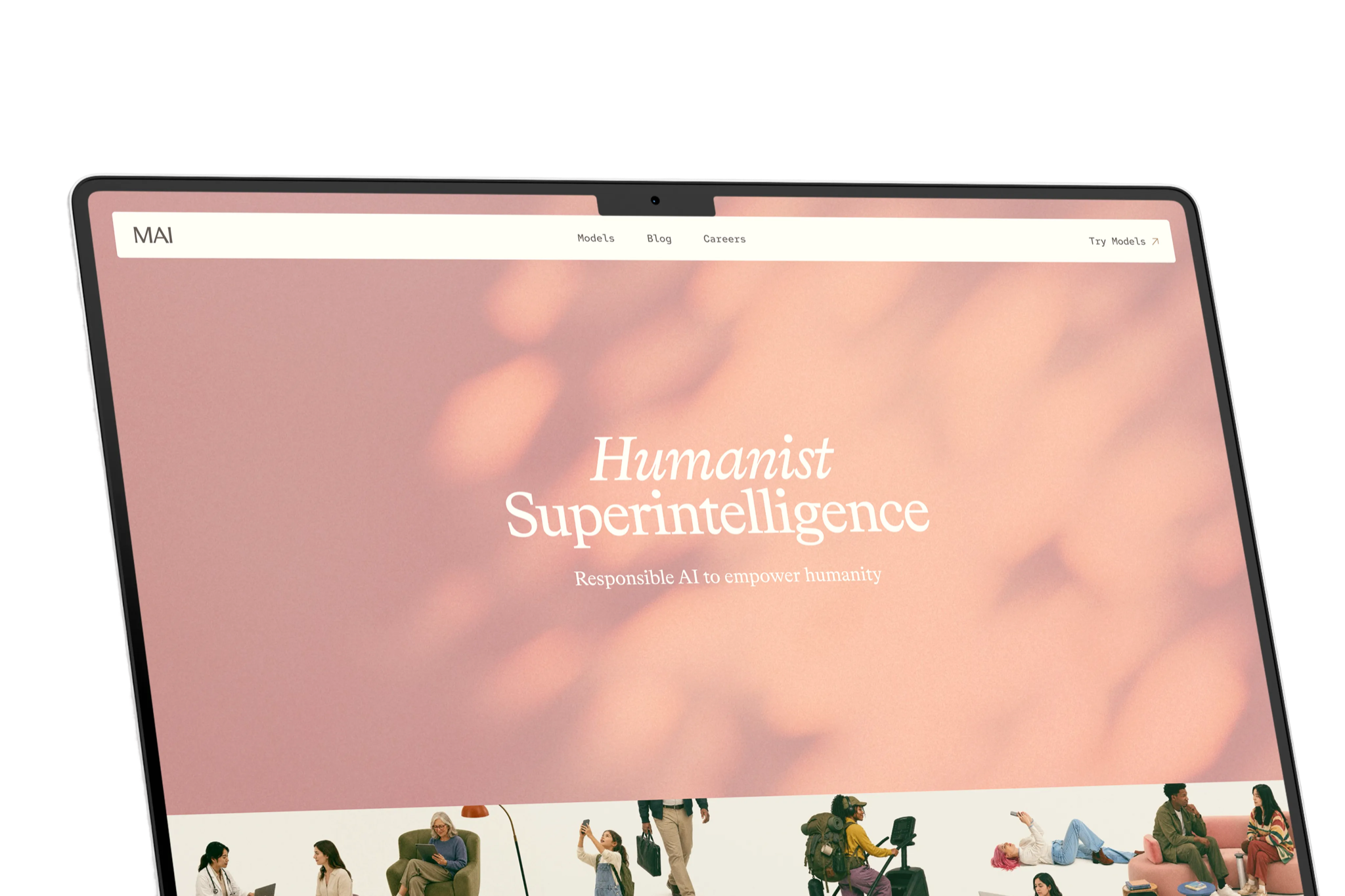 Laptop showing the Microsoft AI homepage